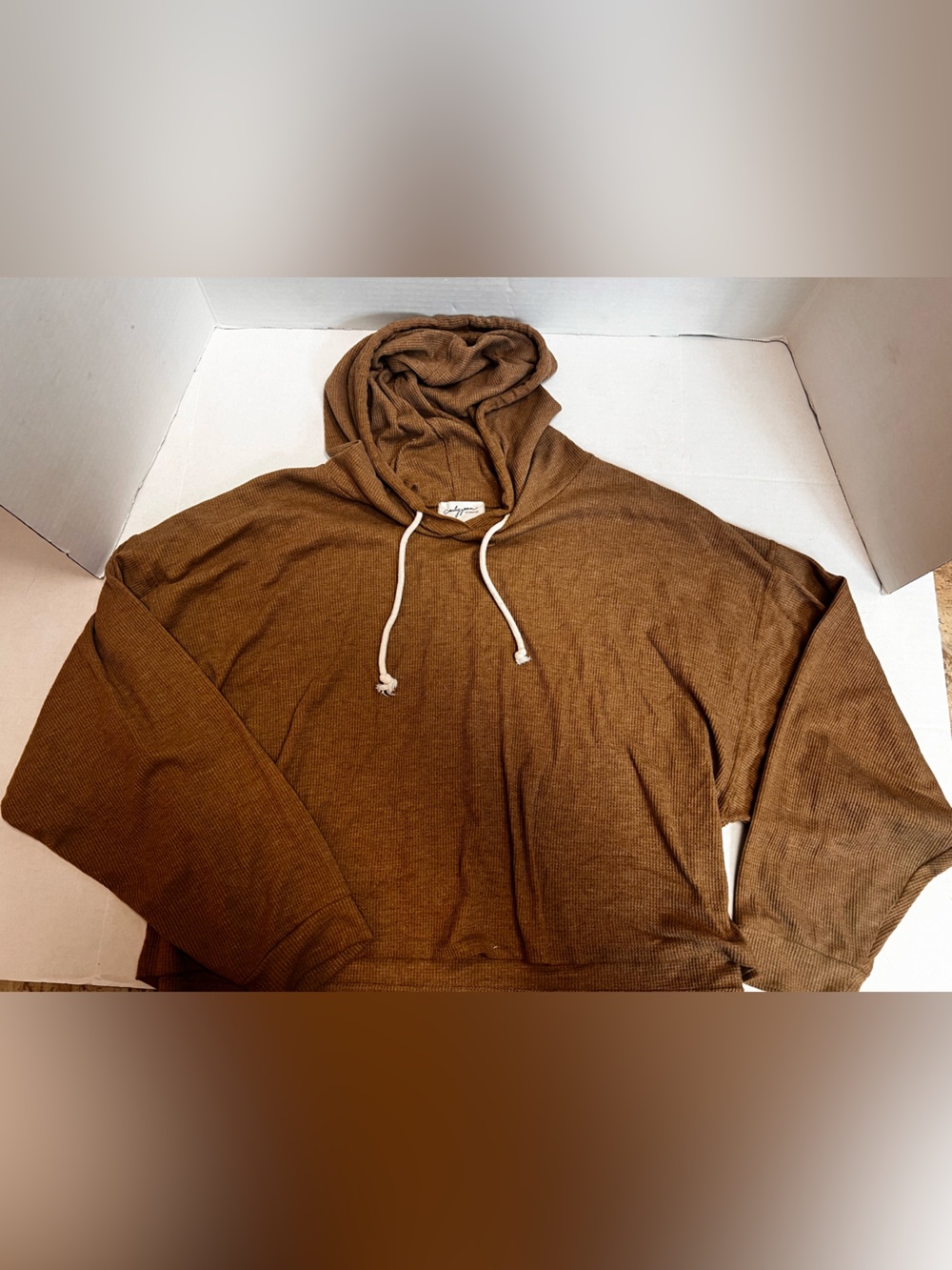 Carly Jean Los Angeles Brown Hooded Pullover